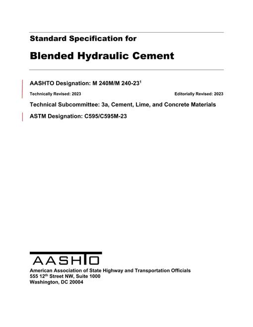 AASHTO M 240M/M 240-23 pdf