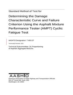 AASHTO T 400-23 pdf