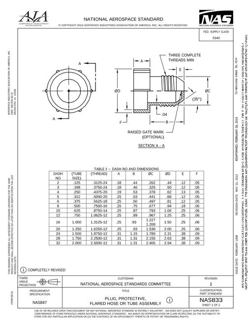 AIA NAS833 pdf