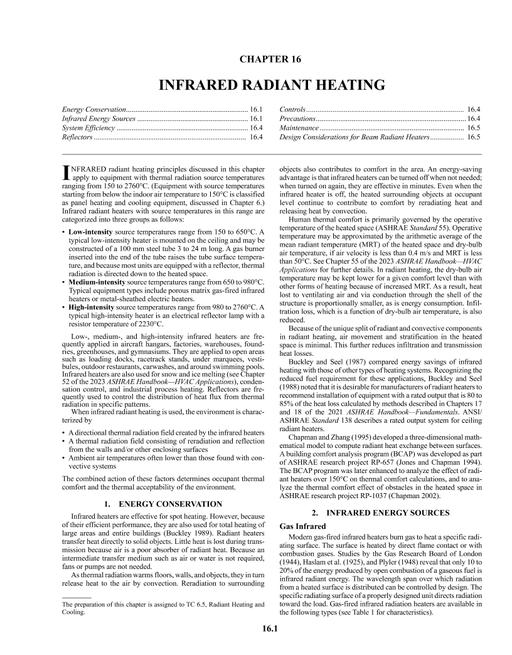 S16 -- Infrared Radiant Heating (SI) pdf