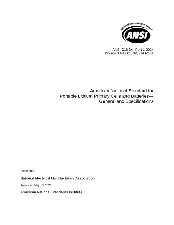 ANSI C18.3M, Part 1-2024 pdf