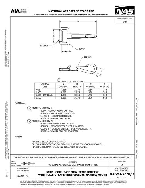 AIA NASM43770/3 pdf