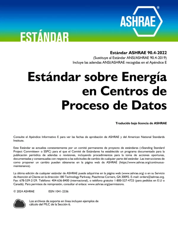 ASHRAE Spanish - Standard 90.4-2022 pdf