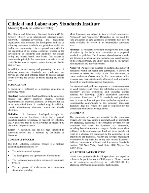 CLSI M02-A10 and M100-S20 Package pdf