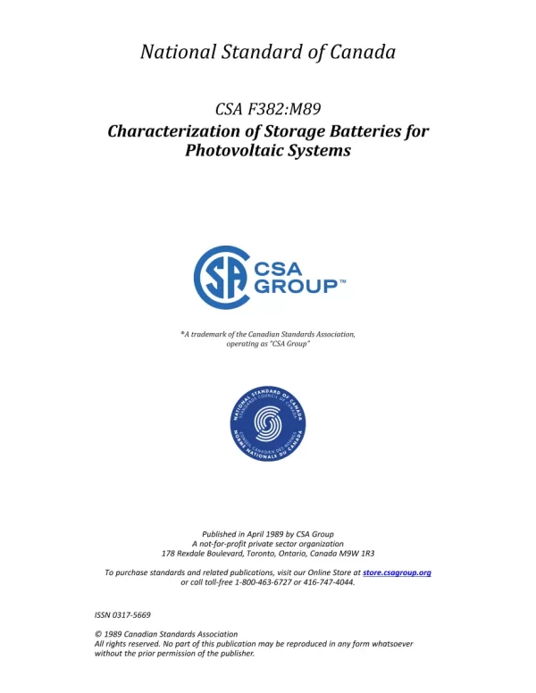 CSA F382-M89 (R2019) pdf