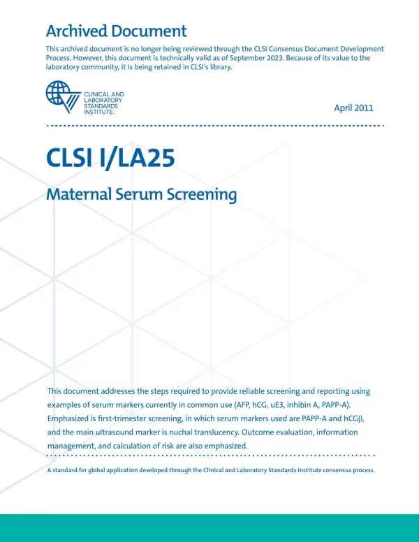 CLSI I/LA25-A2 (R2018) pdf