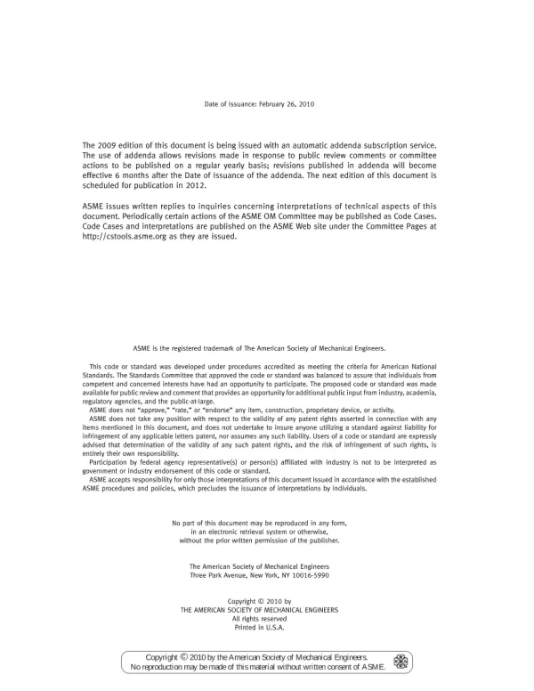 ASME OM-2009 pdf