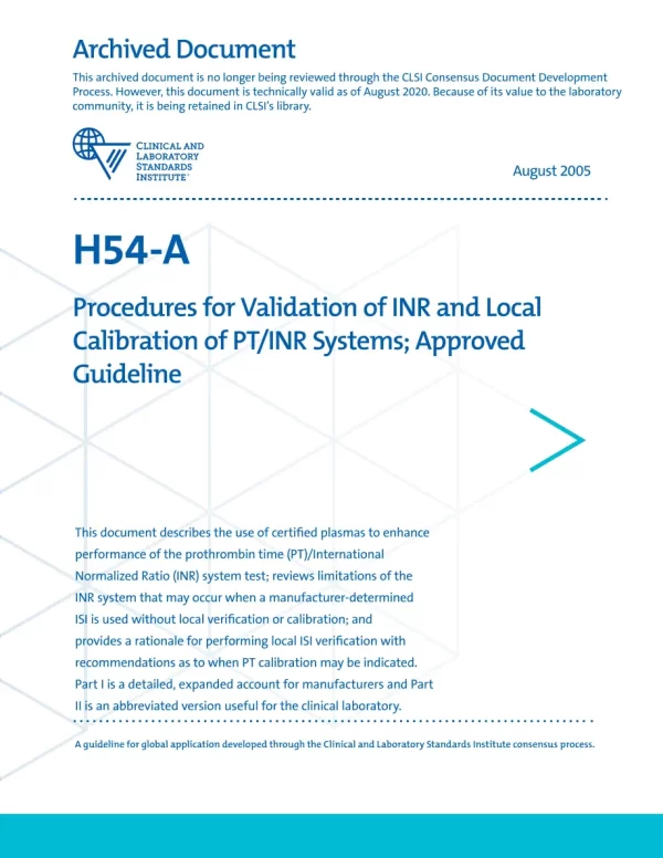 CLSI H54-A (R2018) pdf