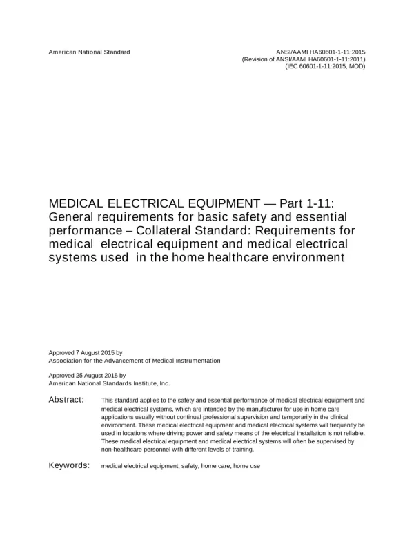 AAMI HA60601-1-11:2015 (IEC 60601-1-11:2015, MOD) pdf