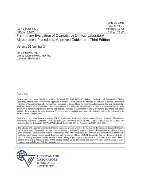 CLSI EP10-A3-AMD (R2019) pdf