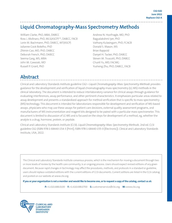 CLSI C62 pdf