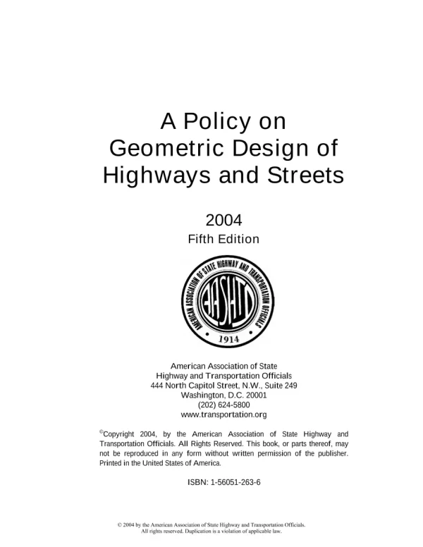 AASHTO Green Book (GDHS-5) pdf