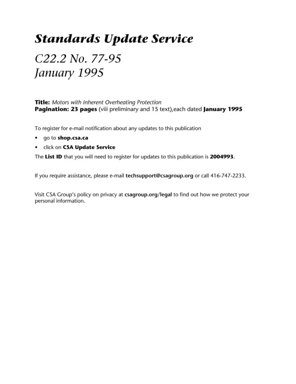 CSA C22.2 NO. 77-95 (R2013) pdf