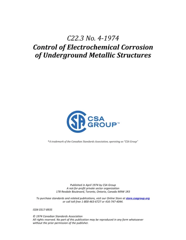 CSA C22.3 NO. 4-1974 (R2020) pdf