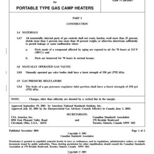 CSA ANSI Z21.63a-2001/CSA 11.3a-2001 pdf