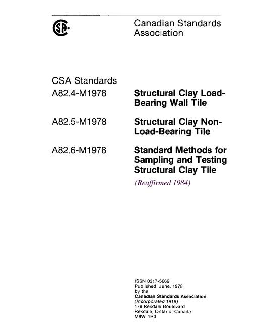 CSA A82.4/A82.5/A82.6-M1978 (R1998 pdf