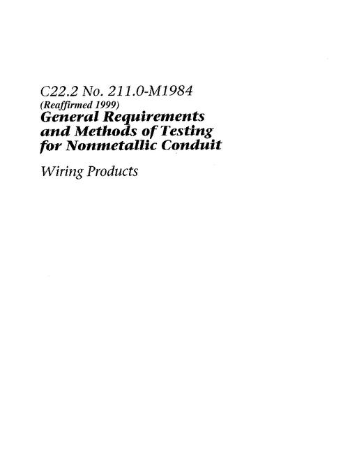 CSA C22.2 NO. 211.0-M1984 (R1999) pdf