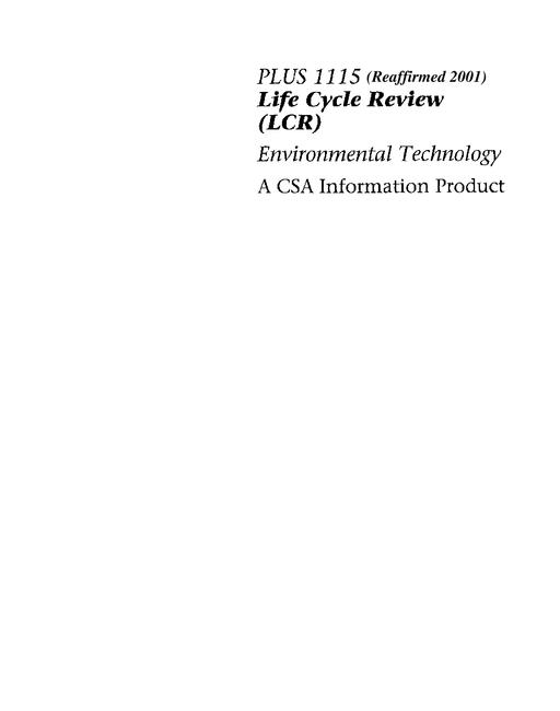 CSA PLUS 1115 (R2001) (1st ed. pub 1995) pdf