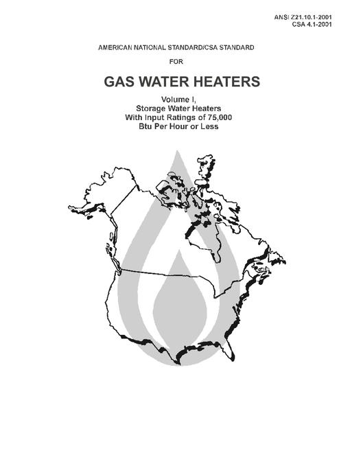 CSA ANSI Z21.10.1-2001/4.1-2001 pdf