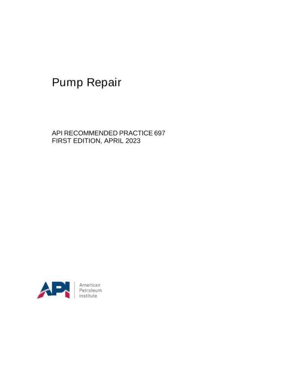 API RP 697 First Edition 2023 PDF