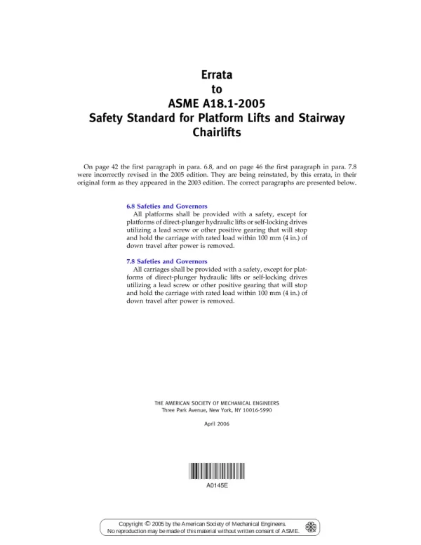 ASME A18.1-2005 pdf