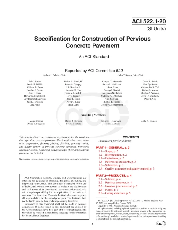 ACI 522.1M-20 pdf