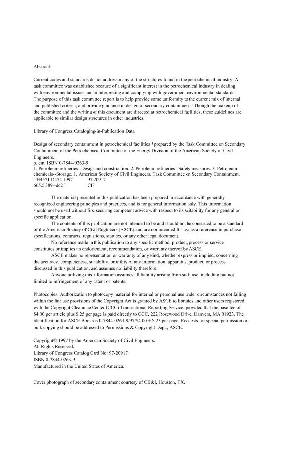 Design of Secondary Containment in Petrochemical Facilities pdf