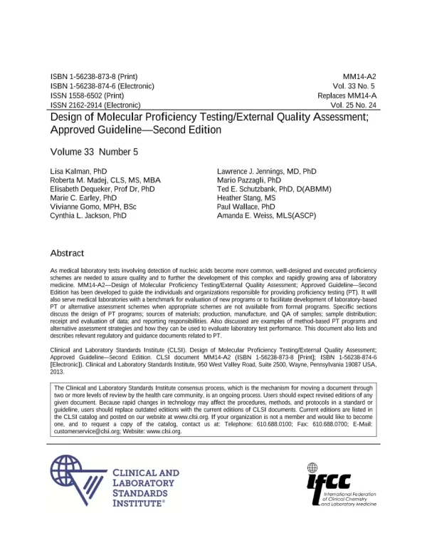 CLSI MM14-A2 (R2018) pdf