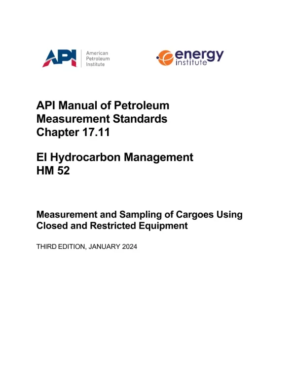 API MPMS Chapter 17.11 / EI HM 52 pdf