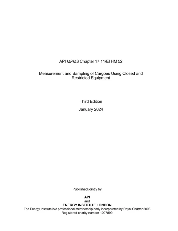 API MPMS Chapter 17.11 / EI HM 52 pdf