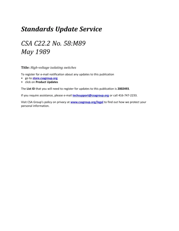 CSA C22.2 NO. 58:M1989 (R2019) pdf