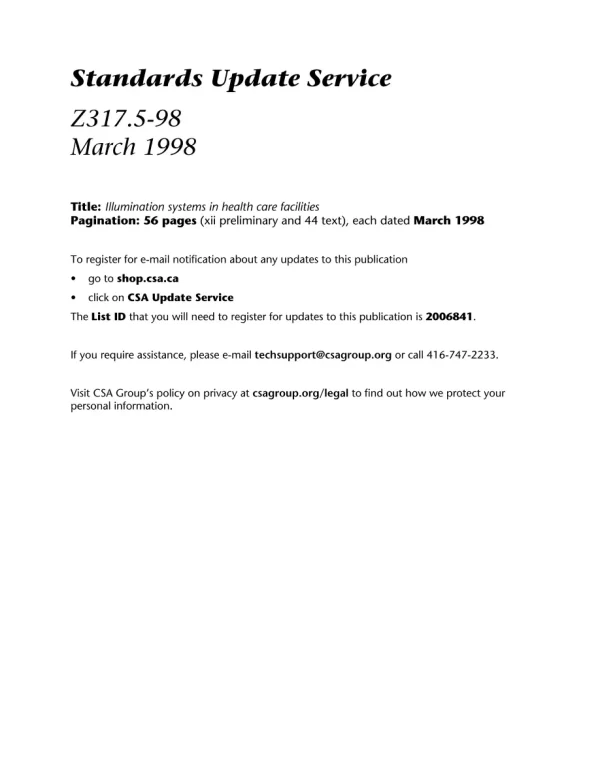 CSA Z317.5-98 (R2013) pdf