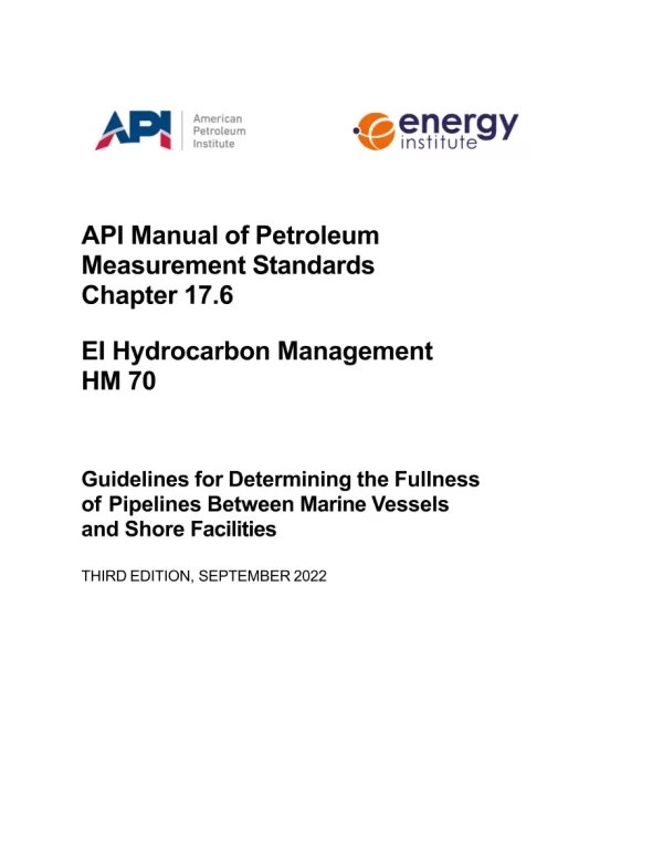 API MPMS Chapter 17.6/EI HM 70 pdf