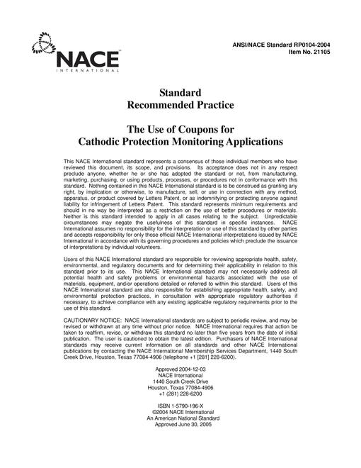 NACE RP0104-2004 pdf