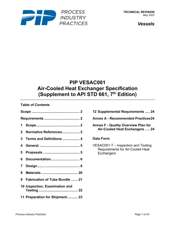 PIP VESAC001 pdf