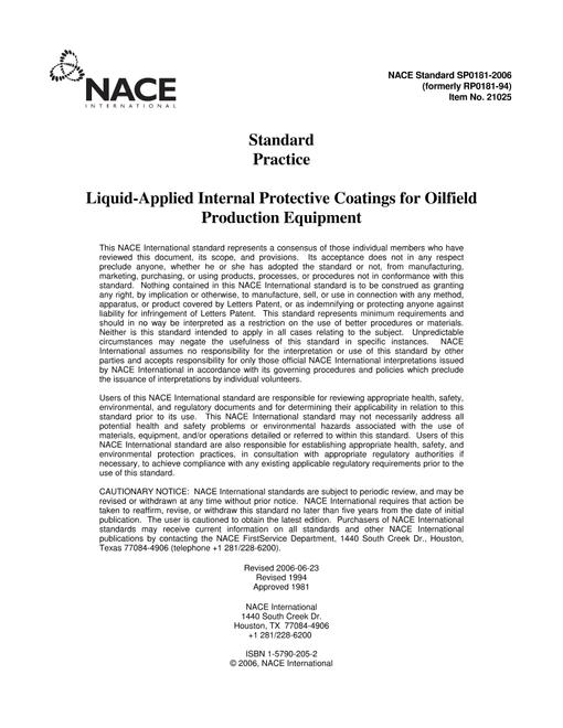 NACE SP0181-2006 pdf