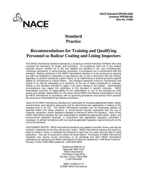 NACE SP0398-2006 pdf