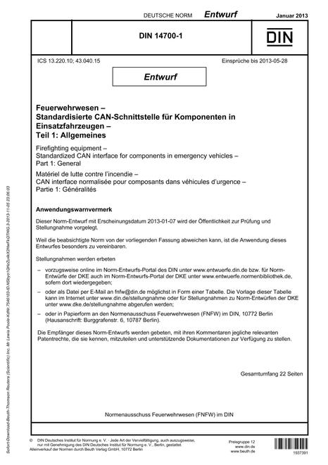 DIN 14700-1 - DRAFT pdf