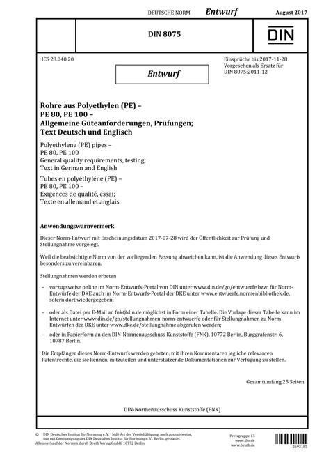 DIN 8075 - DRAFT pdf