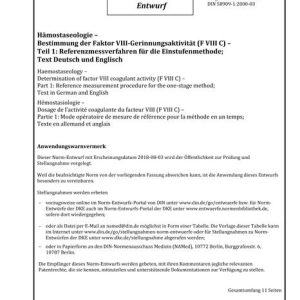 DIN 58909-1 - DRAFT pdf