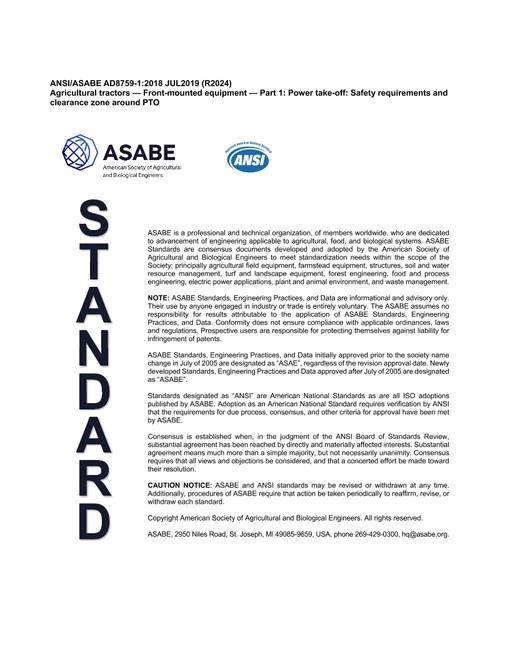 ASAE/ASABE AD8759-1:2018 (R2024) pdf