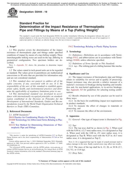 ASTM D2444-19 pdf