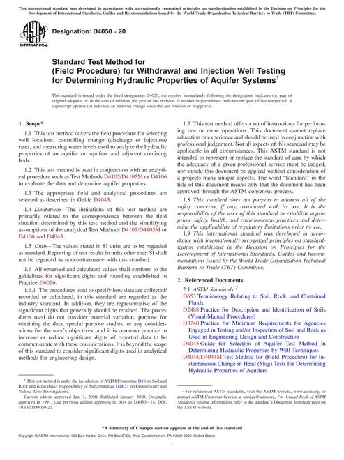 ASTM D4050-20 pdf