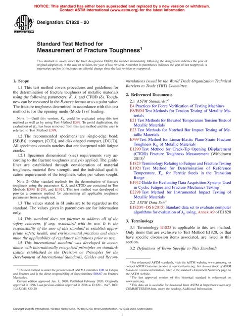 ASTM E1820-20 pdf