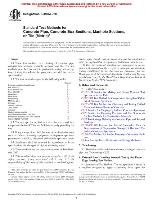 ASTM C497M-20 pdf