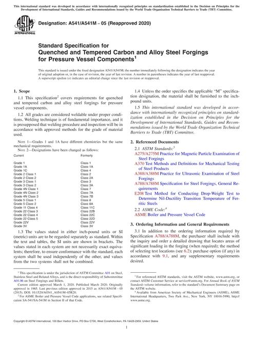 ASTM A541/A541M-05(2020) pdf