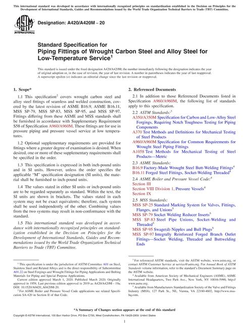 ASTM A420/A420M-20 pdf