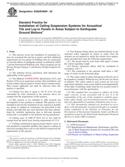 ASTM E580/E580M-20 pdf