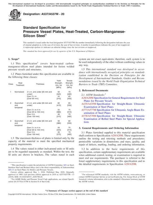 ASTM A537/A537M-20 pdf