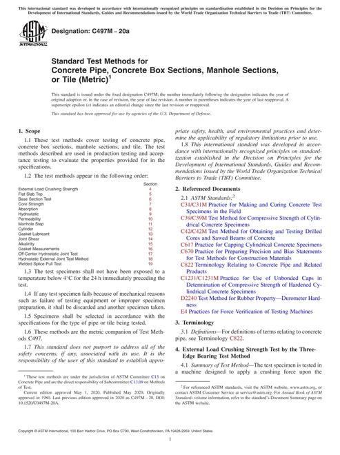 ASTM C497M-20a pdf